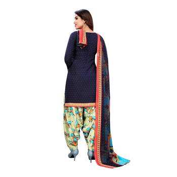 Blue digital print crepe salwar 3