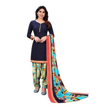 Blue digital print crepe salwar 1