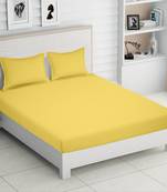 300 TC king size bedsheet 100% cotton satin baby yellow color / 108" X 108"