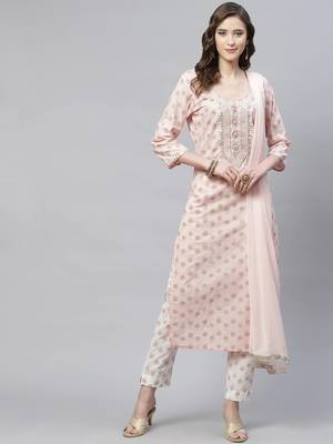 Pink beads cotton salwar 1