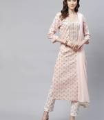 Pink beads cotton salwar