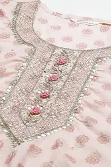 Pink beads cotton salwar