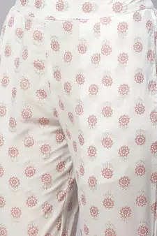 Pink beads cotton salwar