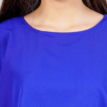 Blue plain crepe maxi-dresses 4