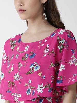 Pink printed crepe maxi-dresses 4