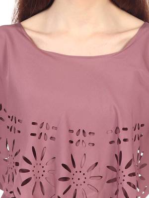 Brown plain crepe maxi-dresses 3