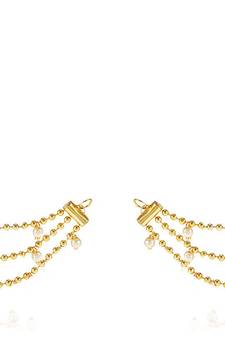 Designer 3 Line Pearl Earchain or Ear Support Earrings pearl hair-accessories