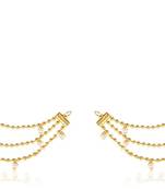 Designer 3 Line Pearl Earchain or Ear Support Earrings pearl hair-accessories