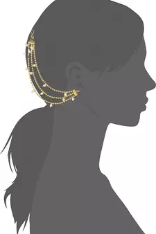 Designer 3 Line Pearl Earchain or Ear Support Earrings pearl hair-accessories