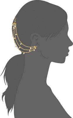 Designer 3 Line Pearl Earchain or Ear Support Earrings pearl hair-accessories 3