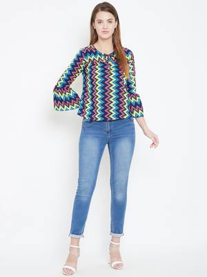 Sethi Daughters Women Multicolor Printed Crepe Top 4