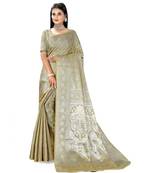 light green silk  saree with blouse piece