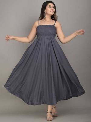 Aurish Grey Fit and Flare Dress  1