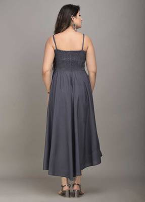 Aurish Grey Fit and Flare Dress  3