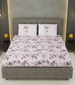 100% Cotton 240 TC King Size Bedsheet Grey Filler Flower Leave with 2 pillow cover / 9 Ft X 9 Ft