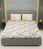 100% Cotton bedsheet for king size/double bed 240 TC Dahlia Floral Yellow Color with 2 pillow cover / 9 Ft X 9 Ft