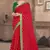 Red printed silk blend saree with blouse