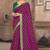 Purple printed silk blend saree with blouse