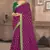 Purple printed silk blend saree with blouse