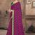 Purple printed silk blend saree with blouse