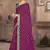 Purple printed silk blend saree with blouse