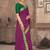 Purple printed silk blend saree with blouse