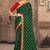 Green printed silk blend saree with blouse