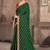 Green printed silk blend saree with blouse