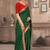 Green printed silk blend saree with blouse
