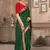 Green printed silk blend saree with blouse