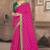 Pink printed silk blend saree with blouse