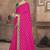 Pink printed silk blend saree with blouse