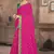 Pink printed silk blend saree with blouse