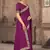 Purple embroidered silk blend saree with blouse