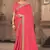Pink embroidered silk blend saree with blouse
