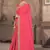 Pink embroidered silk blend saree with blouse