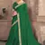 Green embroidered silk blend saree with blouse