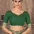 Green embroidered silk blend saree with blouse