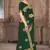 Green embroidered silk blend saree with blouse