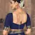 Dark blue embroidered silk blend saree with blouse