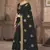 Black embroidered silk blend saree with blouse