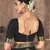 Black embroidered silk blend saree with blouse