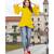 CLOTH BOOST Presenting For Beautiful Girl's And Women's Georgette Below Knee Short Sleeve Yellow Top