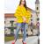 CLOTH BOOST Presenting For Beautiful Girl's And Women's Georgette Below Knee Short Sleeve Yellow Top
