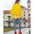 CLOTH BOOST Presenting For Beautiful Girl's And Women's Georgette Below Knee Short Sleeve Yellow Top