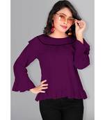 CLOTH BOOST Presenting For Beautiful Girl's And Women's Rayon Hip Length Full Sleeve Purple Top