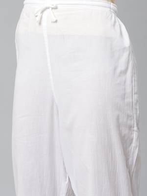 Ada Hand Embroidered Lemon Cotton Lucknow Chikankari Women Kurta with Trouser Set - A100396 6