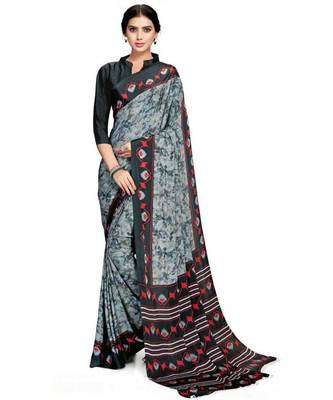 Printed Daily Wear Crepe Saree 1