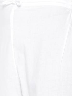 Ada Hand Embroidered Peach Cotton Lucknow Chikankari Women Kurta with Trouser Set - A100225 6
