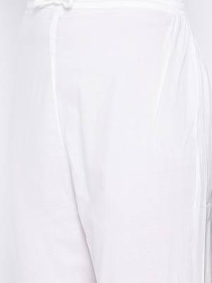 Ada Hand Embroidered Pink Cotton Lucknow Chikankari Women Kurta with Trouser Set - A100216 5